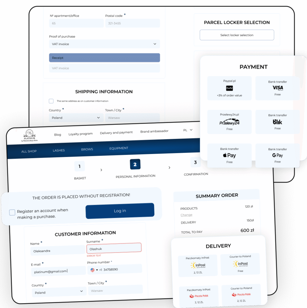 Payment and delivery