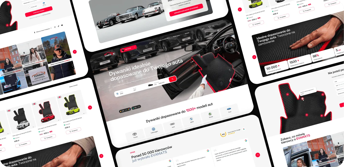 Screenshot EVAMATS — desktop user interface and high-fidelity wireframes in Figma