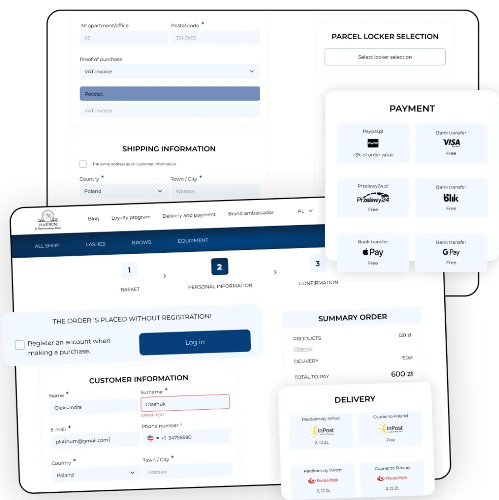Payment and delivery