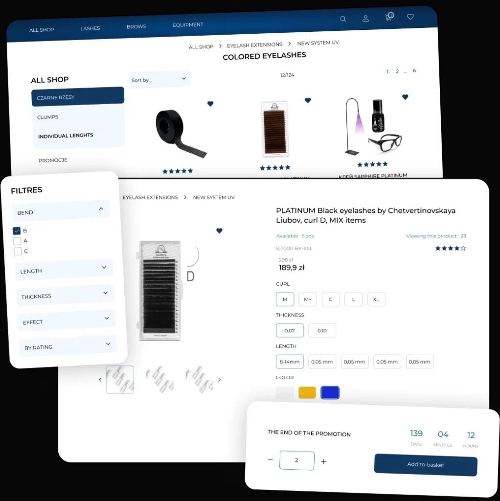 Catalog and product pag