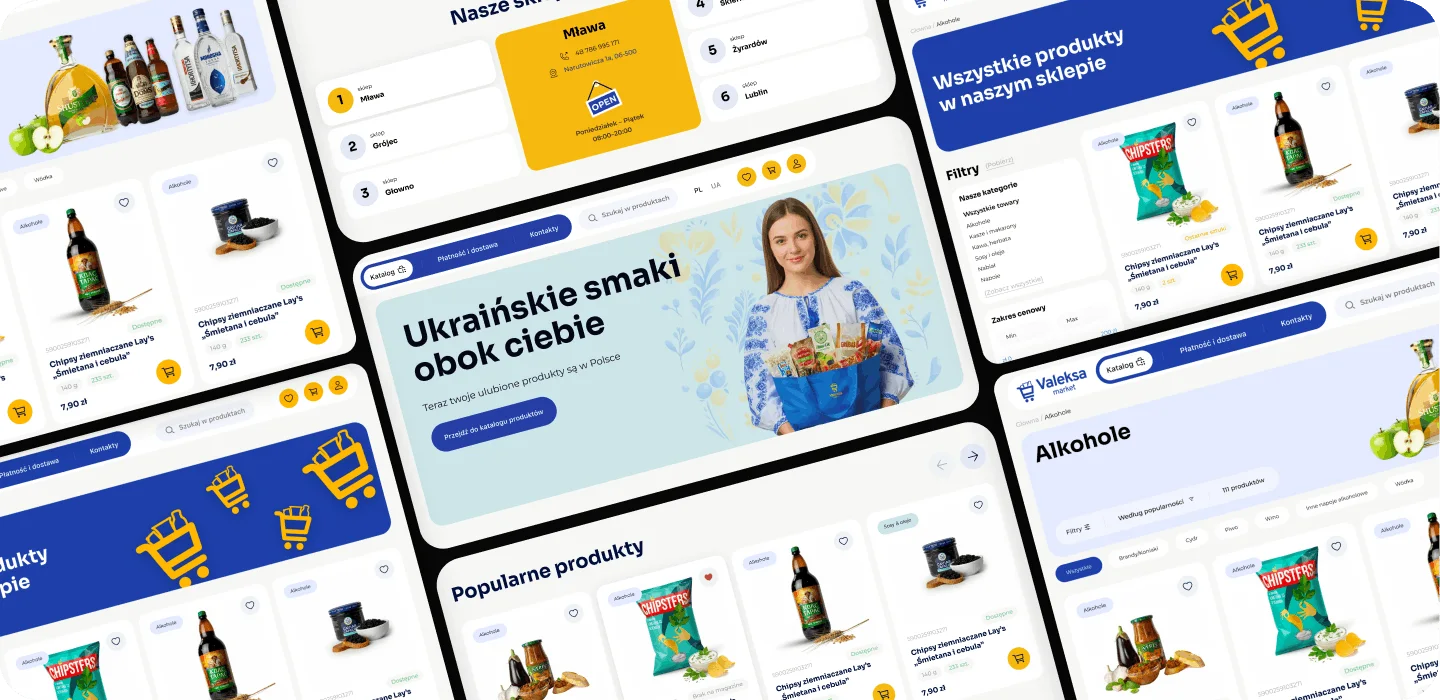 Product catalog grid with automated badges and image centering — Valeksa Market by DigiWay